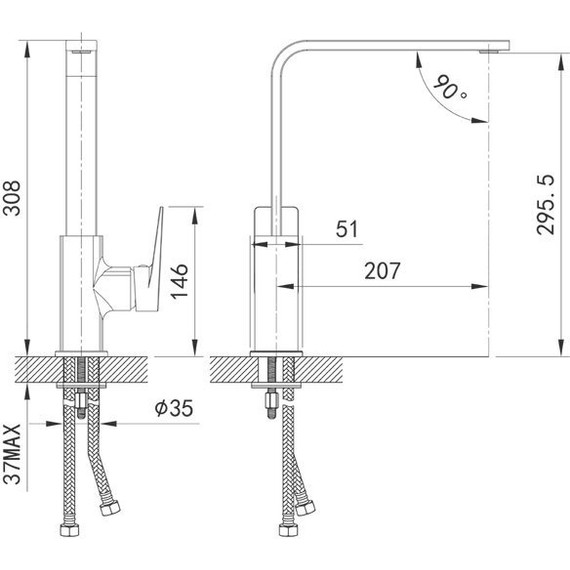 Смеситель для кухни Iddis Bridge BRDSB00i05 фото 3