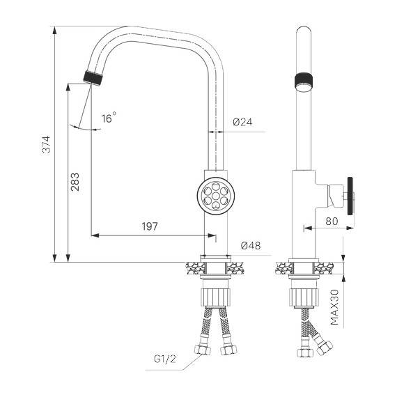 Смеситель для кухни Iddis Grange GRAGM00i05, графит фото 6
