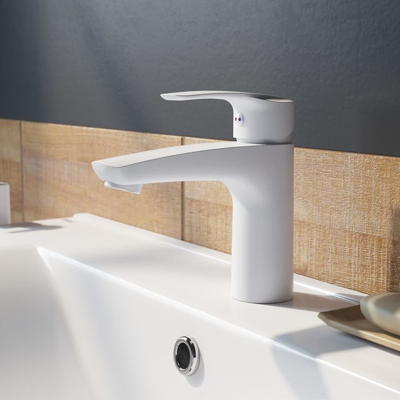 Смеситель для раковины Iddis Ray RAYWT00i01, белый матовый - 3 Смеситель для раковины Iddis Ray RAYWT00i01, белый матовый фото 3