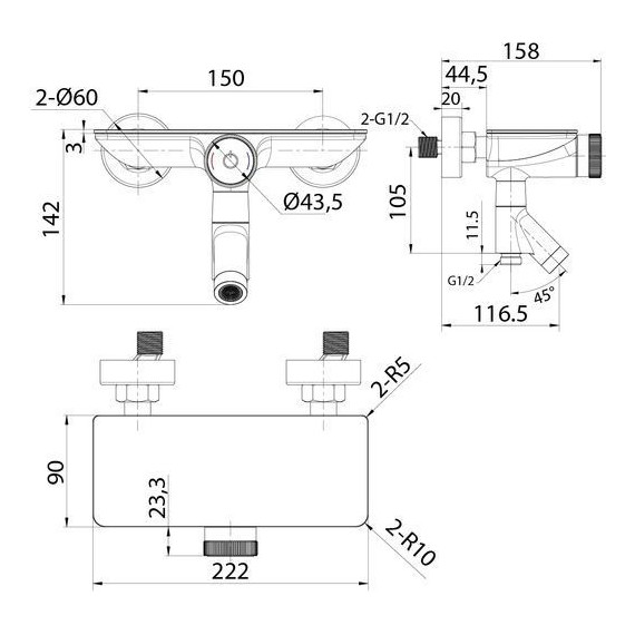 Смеситель для ванны Iddis Shelfy SHEBLBTi02WA, чёрный матовый фото 10