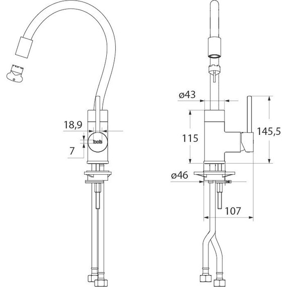 Смеситель для кухни Iddis Kitchen 360 K36SBJBi05, хром/черный фото 5