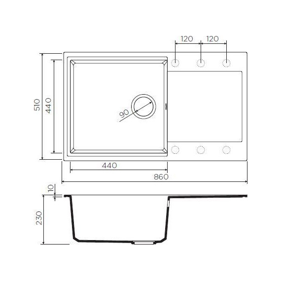 Кухонная мойка Omoikiri Daisen 86-GR 4993698, leningrad grey, Цвет производителя: Leningrad Grey фото 2