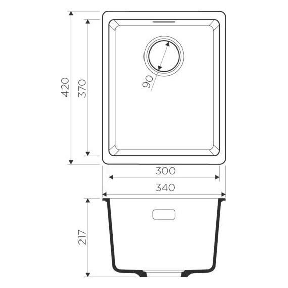 Кухонная мойка Omoikiri Kata 34-U-PA 4993379, пастила, Цвет производителя: пастила фото 4