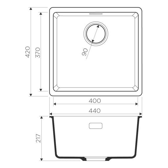 Кухонная мойка Omoikiri Kata 44-U-BL 4993403, чёрный, Цвет производителя: чёрный фото 3