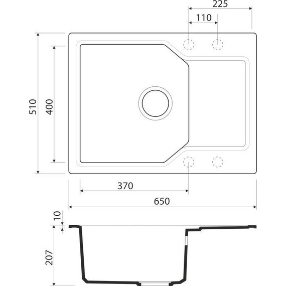 Кухонная мойка Omoikiri Yonaka 65-BL 4993348, чёрный, Цвет производителя: чёрный - 2 Кухонная мойка Omoikiri Yonaka 65-BL 4993348, чёрный, Цвет производителя: чёрный фото 2