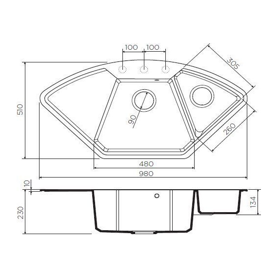 Кухонная мойка Omoikiri Yonaka 98-C-BL 4993716, чёрный, Цвет производителя: чёрный фото 2