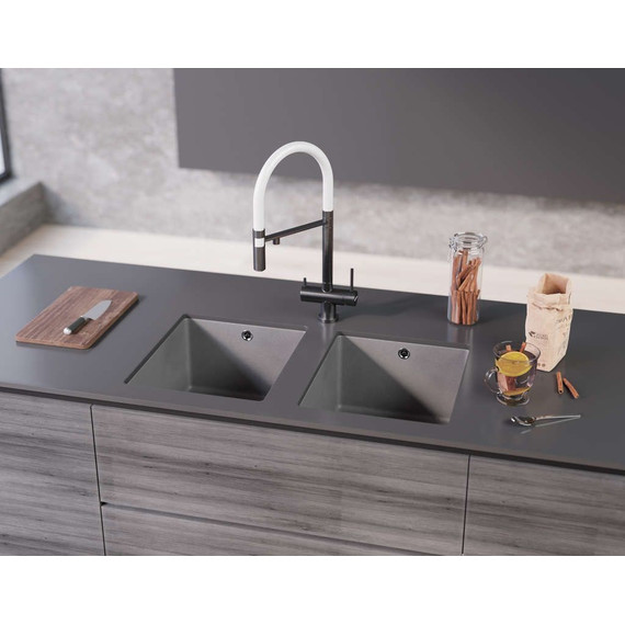 Кухонная мойка Omoikiri Bosen 38-U-PL 4993230, платина, Цвет производителя: платина - 2 Кухонная мойка Omoikiri Bosen 38-U-PL 4993230, платина, Цвет производителя: платина фото 2