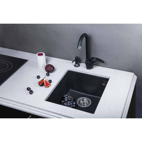 Кухонная мойка Omoikiri Bosen 38-U-BL 4993157, чёрный, Цвет производителя: чёрный - 2 Кухонная мойка Omoikiri Bosen 38-U-BL 4993157, чёрный, Цвет производителя: чёрный фото 2
