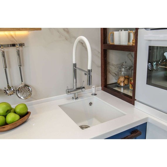 Кухонная мойка Omoikiri Bosen 38-U-WH 4993160, белый, Цвет производителя: белый - 2 Кухонная мойка Omoikiri Bosen 38-U-WH 4993160, белый, Цвет производителя: белый фото 2