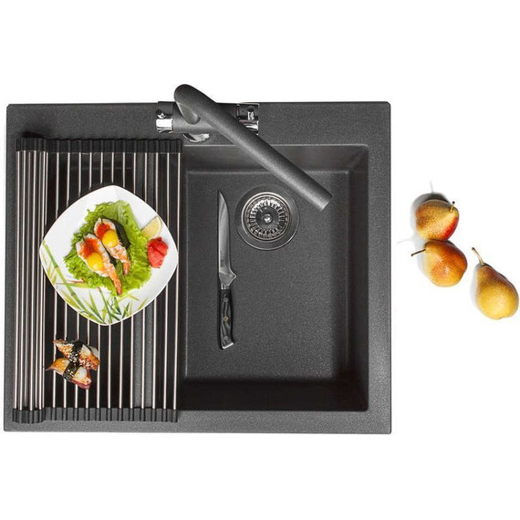 Кухонная мойка Omoikiri Bosen 57-BL 4993145, чёрный, Цвет производителя: чёрный фото 3