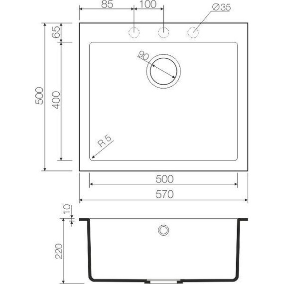 Кухонная мойка Omoikiri Bosen 57-SA 4993147, бежевый, Цвет производителя: бежевый фото 3