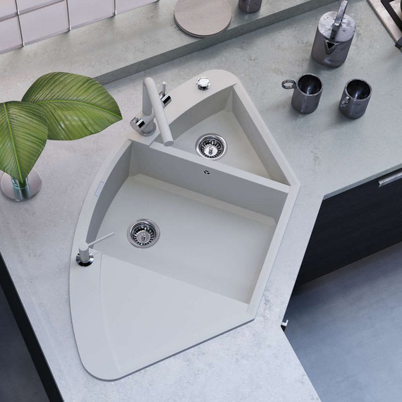 Кухонная мойка Omoikiri Sakaime 105С-WH 4993137, белый, Цвет производителя: белый - 2 Кухонная мойка Omoikiri Sakaime 105С-WH 4993137, белый, Цвет производителя: белый фото 2