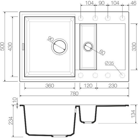 Кухонная мойка Omoikiri Sakaime 78-2-BL 4993114, чёрный, Цвет производителя: чёрный фото 4