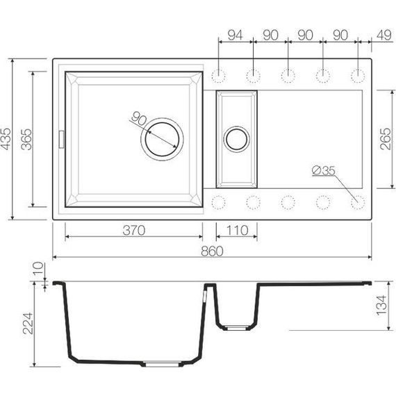 Кухонная мойка Omoikiri Sakaime 86-2-WH 4993129, белый, Цвет производителя: белый фото 2