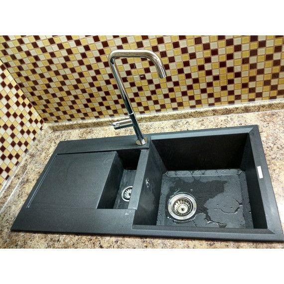 Кухонная мойка Omoikiri Sakaime 86-2-BL 4993117, чёрный, Цвет производителя: чёрный фото 2