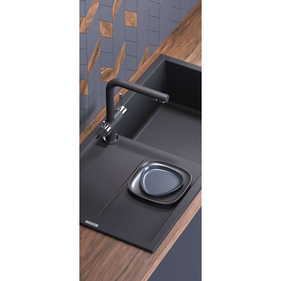 Кухонная мойка Omoikiri Sumi 100-BL 4993654, чёрный, Цвет производителя: чёрный - 2 Кухонная мойка Omoikiri Sumi 100-BL 4993654, чёрный, Цвет производителя: чёрный фото 2