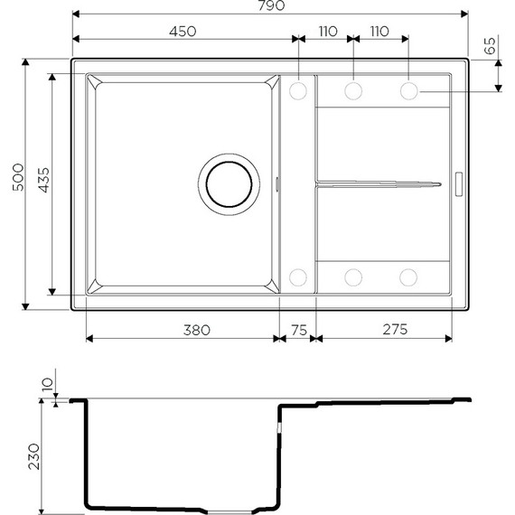 Кухонная мойка Omoikiri Sumi 79-BL 4993662, чёрный, Цвет производителя: чёрный - 2 Кухонная мойка Omoikiri Sumi 79-BL 4993662, чёрный, Цвет производителя: чёрный фото 2