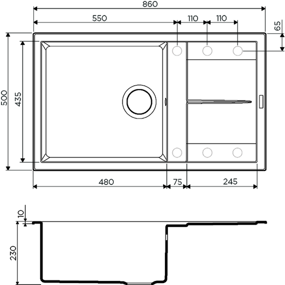 Кухонная мойка Omoikiri Sumi 86-PL 4993651, платина, Цвет производителя: платина фото 2
