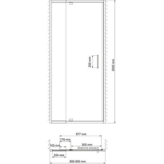 Душевая дверь WasserKraft Berkel 90 см 48P04, хром/прозрачное фото 9