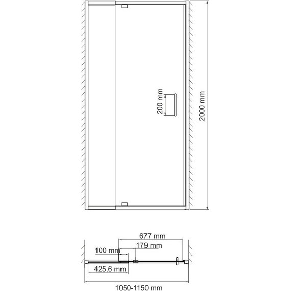Душевая дверь WasserKraft Berkel 110 см 48P13, хром/прозрачное фото 4