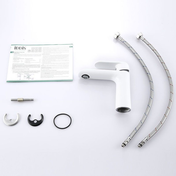 Смеситель для раковины Iddis Calipso CALSB00i01, белый/хром фото 7