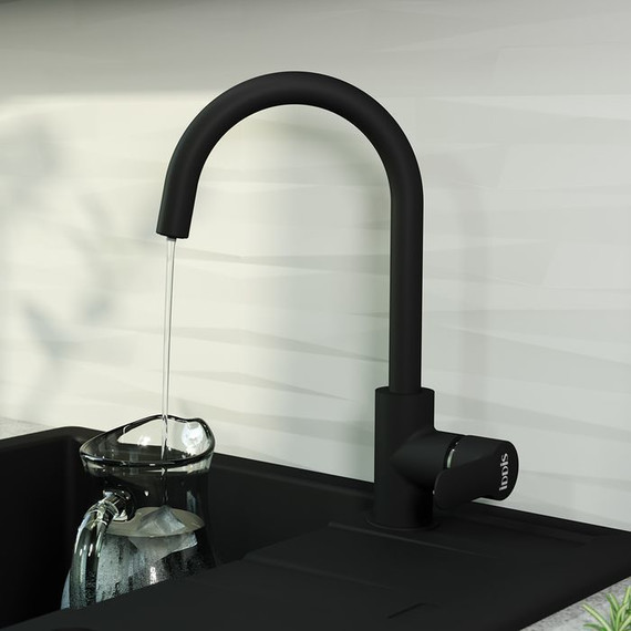 Смеситель для кухни Iddis Cuba CUBBLFJi05, черный матовый фото 3