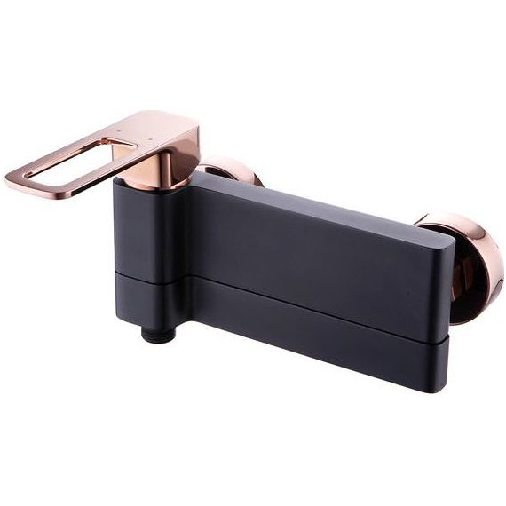 Смеситель для ванны Iddis Slide SLIBG00i02, черный матовый/розовое золото фото 2