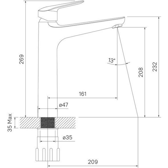 Смеситель для раковины высокий Iddis Torr TORSB01i01 - 4 Смеситель для раковины высокий Iddis Torr TORSB01i01 фото 4