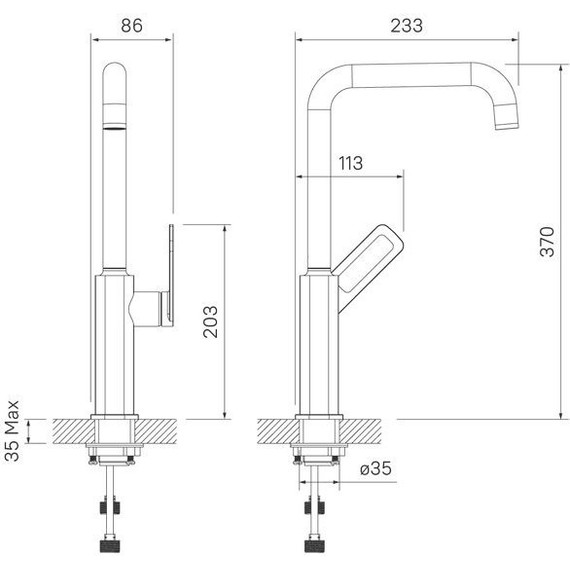 Смеситель для кухни Iddis Slide SLIBG00i05, черный матовый/розовое золото фото 5