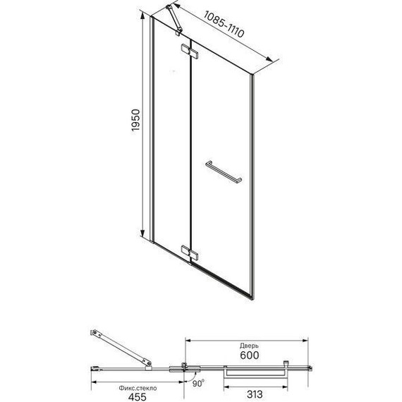 Душевая дверь Iddis Slide 110 см SLI6BH1i69, черный/прозрачное - 6 Душевая дверь Iddis Slide 110 см SLI6BH1i69, черный/прозрачное фото 6