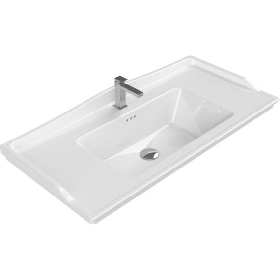 Тумба напольная с раковиной Opadiris Оникс 100 см, белый глянцевый/серебряная патина фото 6