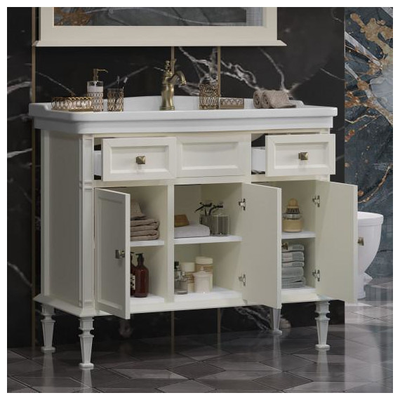 Тумба напольная с раковиной Opadiris Кантара 105 см, слоновая кость - 6 Тумба напольная с раковиной Opadiris Кантара 105 см, слоновая кость фото 6