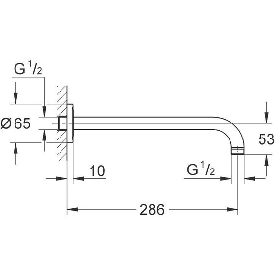 Кронштейн стеновой для верхнего душа Grohe Rainshower neutral 286 мм 28576000 фото 2