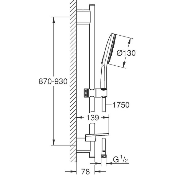 Душевой гарнитур Grohe Rainshower Smartactive 130 900 мм 26548000 фото 10