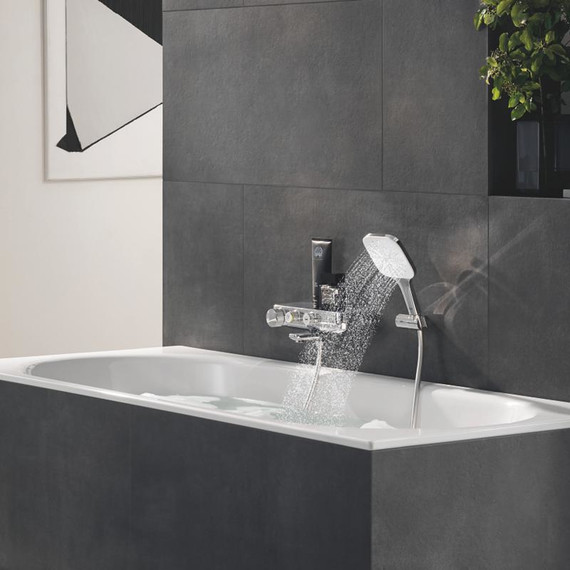 Душевой гарнитур Grohe Rainshower SmartActive 130 Cube 26588LS0, хром/белая луна фото 2