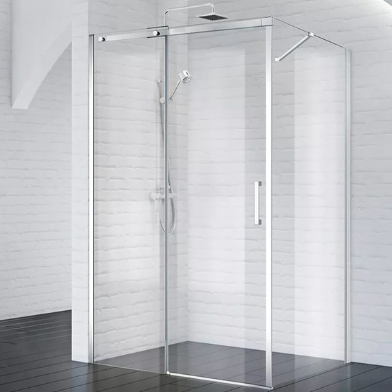 Душевое ограждение BelBagno 140х80 см ACQUA-AH-1-140/80-C-Cr (стекло 8 мм), хром/прозрачное фото 