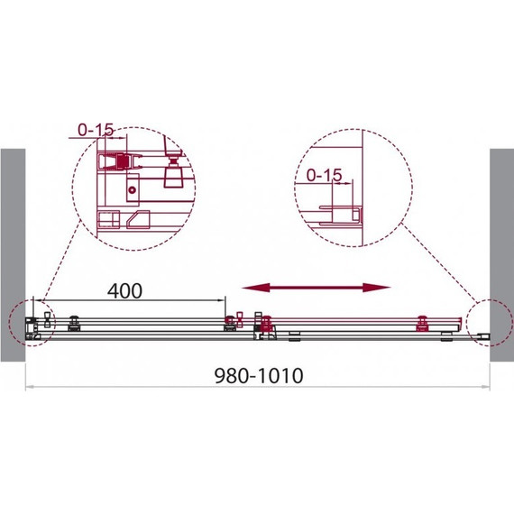 Душевая дверь BelBagno 100 см ACQUA-BF-1-100-C-Cr (стекло 8 мм), хром/прозрачное фото 3