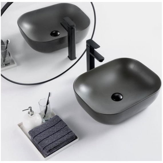 Раковина-чаша BelBagno 50 см BB1302-H311, серый матовый фото 2