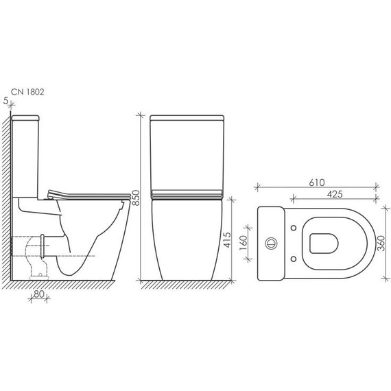 Унитаз-компакт безободковый ceramicanova Highlight CN1802 с тонкой крышкой микролифт фото 10