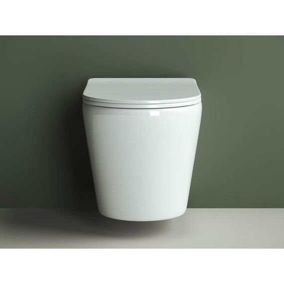 Унитаз подвесной безободковый ceramicanova Highlight CN1804 с тонкой крышкой микролифт фото 2