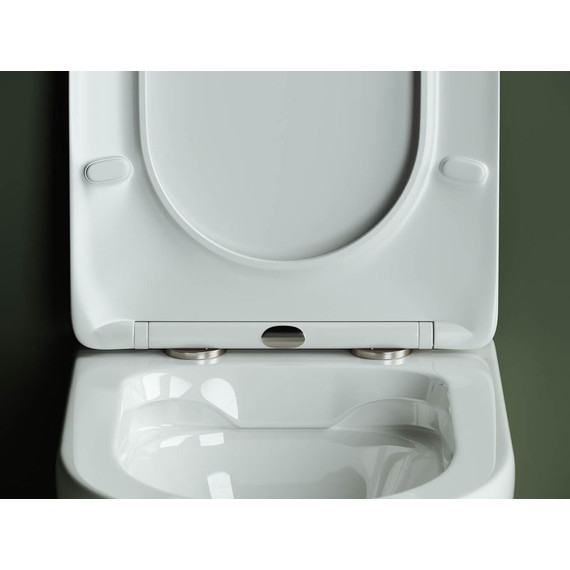 Унитаз подвесной безободковый ceramicanova Highlight CN1804 с тонкой крышкой микролифт фото 3