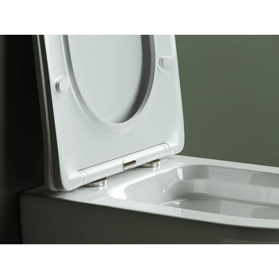 Унитаз подвесной безободковый ceramicanova Highlight CN1804 с тонкой крышкой микролифт фото 5