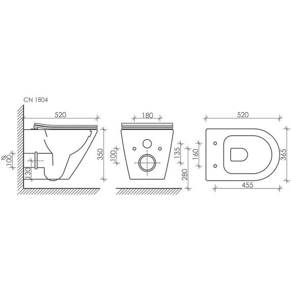 Унитаз подвесной безободковый ceramicanova Highlight CN1804 с тонкой крышкой микролифт фото 9
