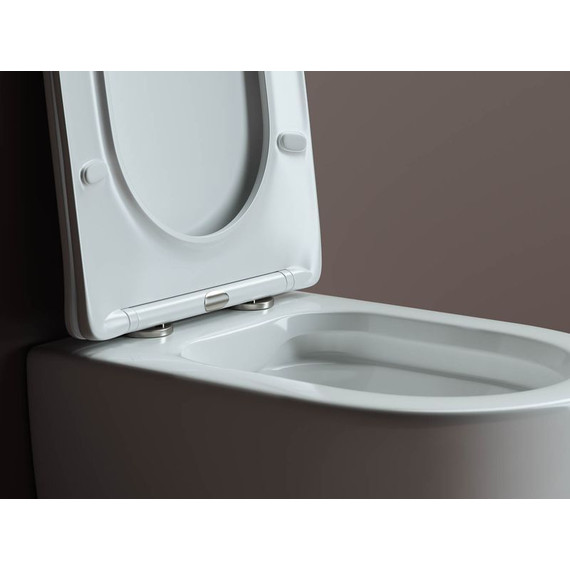 Унитаз подвесной безободковый ceramicanova Mia CN1805 с тонкой крышкой микролифт фото 6