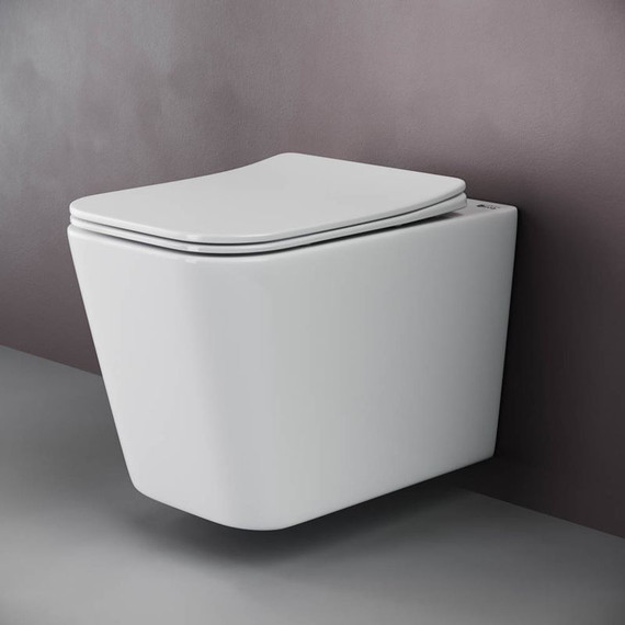 Унитаз подвесной безободковый ceramicanova Cubic Rimless CN1806 с тонкой крышкой микролифт - 2 Унитаз подвесной безободковый ceramicanova Cubic Rimless CN1806 с тонкой крышкой микролифт фото 2