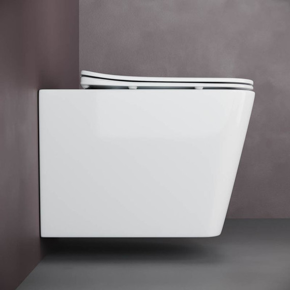 Унитаз подвесной безободковый ceramicanova Cubic Rimless CN1806 с тонкой крышкой микролифт - 5 Унитаз подвесной безободковый ceramicanova Cubic Rimless CN1806 с тонкой крышкой микролифт фото 5