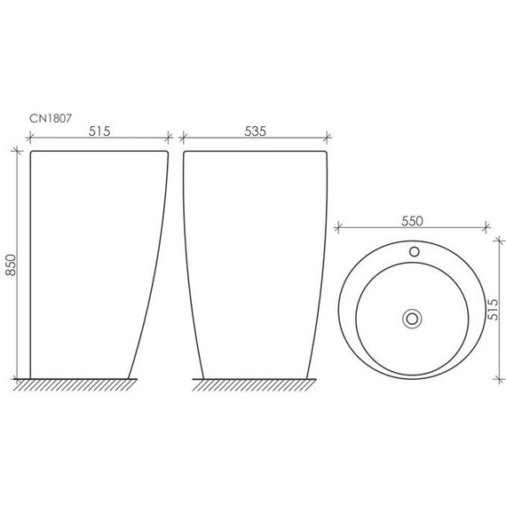 Раковина отдельностоящая ceramicanova 850 55 см CN1807 - 6 Раковина отдельностоящая ceramicanova 850 55 см CN1807 фото 6
