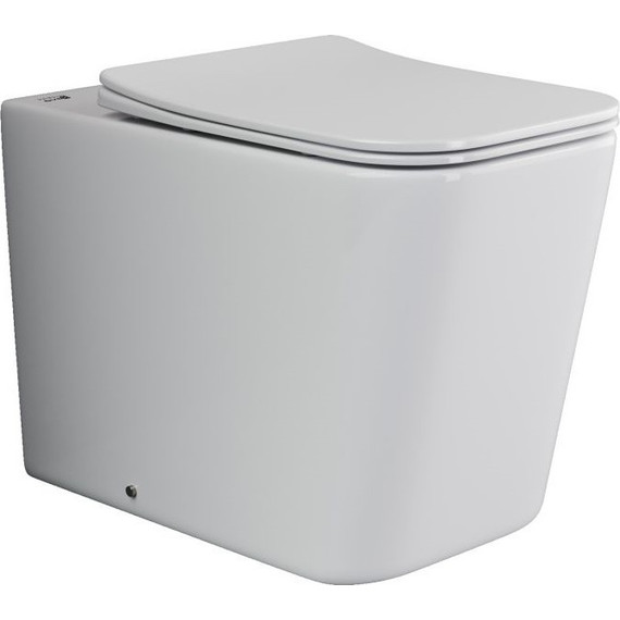 Унитаз приставной безободковый ceramicanova Cubic Rimless CN1809 с тонкой крышкой микролифт фото 