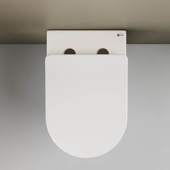 Унитаз приставной безободковый ceramicanova Mia Rimless CN1810 с тонкой крышкой микролифт фото 3