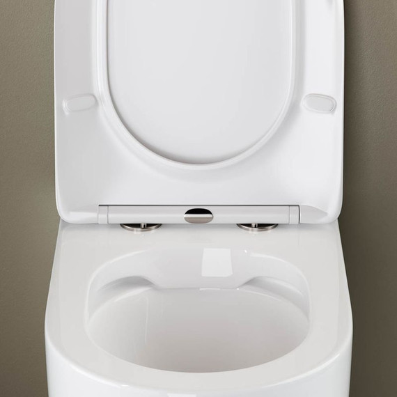 Унитаз приставной безободковый ceramicanova Mia Rimless CN1810 с тонкой крышкой микролифт фото 4